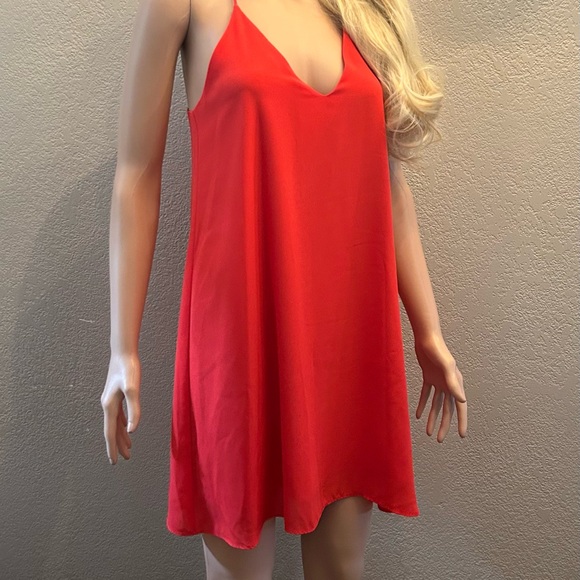 Elegant Orange spaghetti strap Mini Dress - Picture 1 of 9